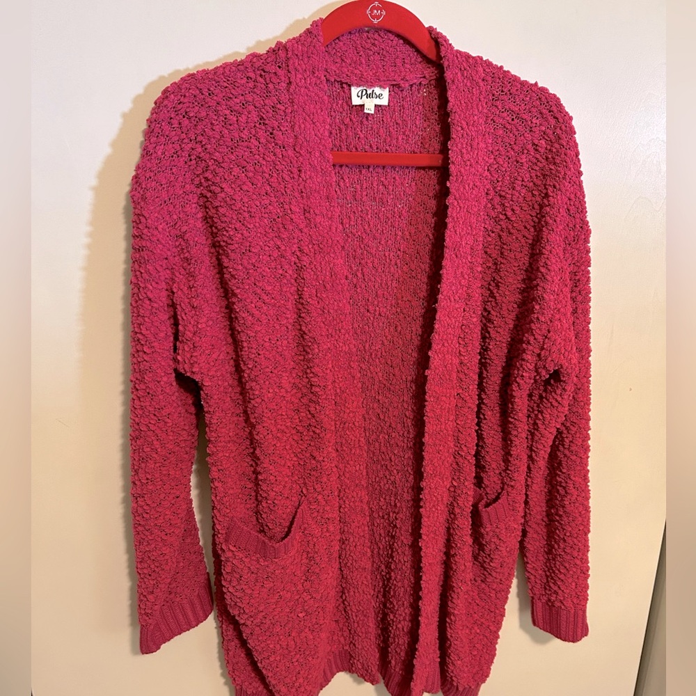 NWOT Pink Lily open front cardigan 1xl Raspberry pink